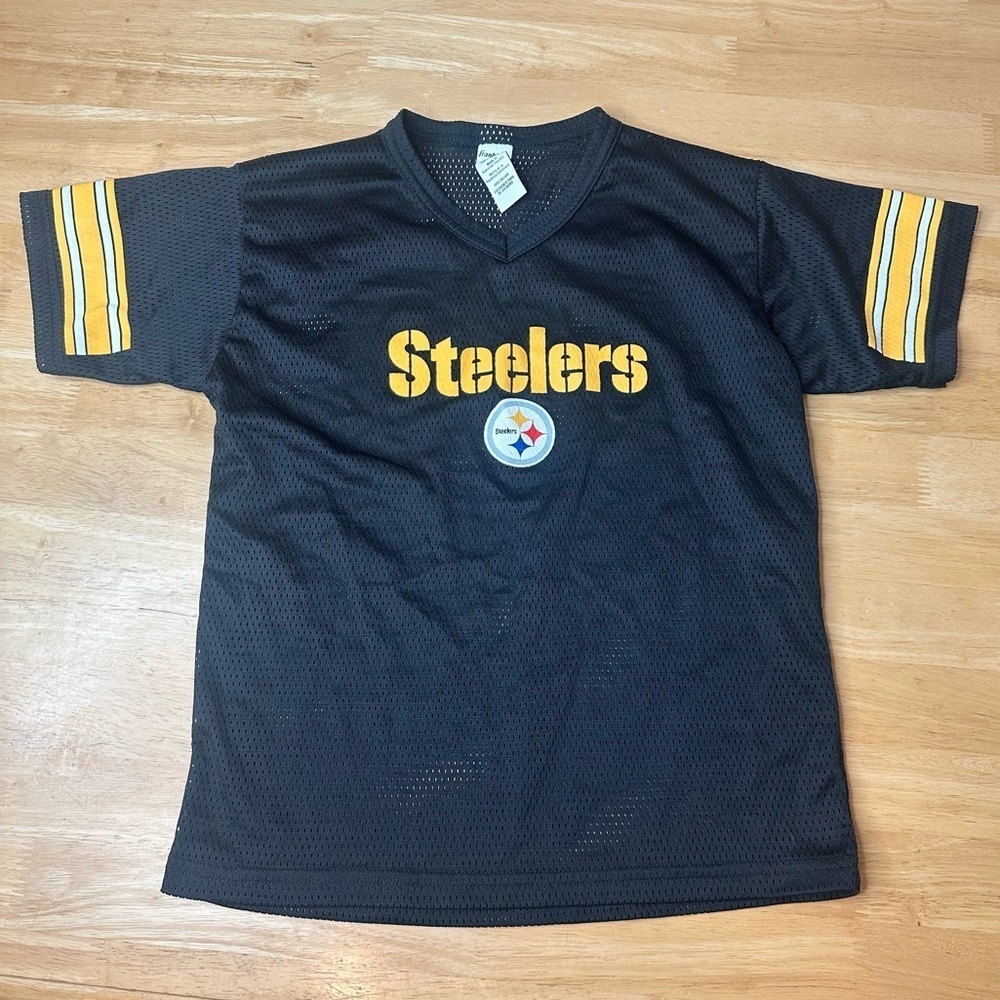 VTG Pittsburgh Steelers Franklin NFL Youth Blank Black Football Jersey - Sz M